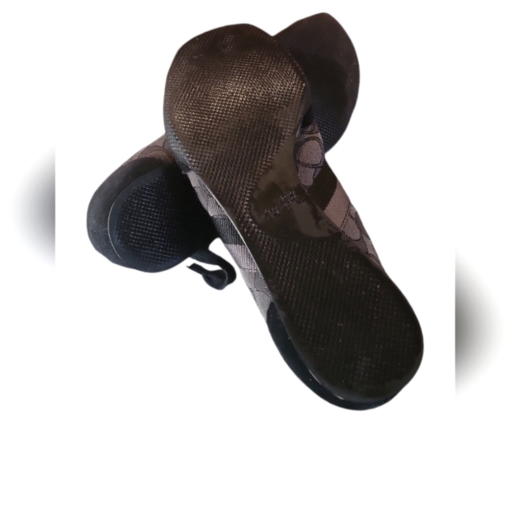 Coach Kelson Black & Gray Signature Monogram Athletic Canvas Suede Shoes 9.5 - Picture 4 of 12